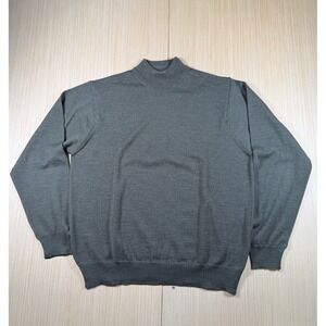 Jos. A. Bank Sportswear Sweater Men Medium Green Merino Wool Tight Knit